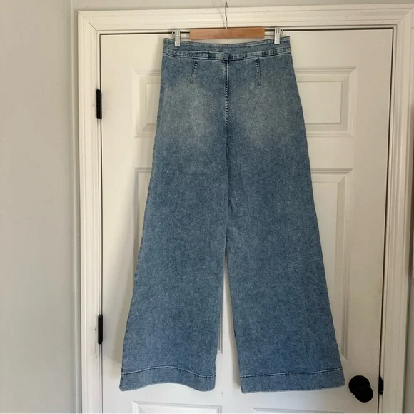 LC Lauren Conrad High Rise Wide Leg Light Blue Jeans - Picture 2 of 6